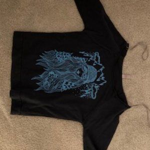 Off the shoulders graphic woman long sleeve tee - Woman